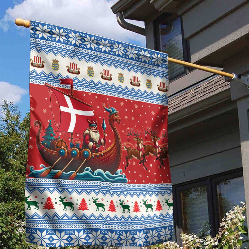 Denmark Viking Santa Christmas Garden Flag Funny Reindeer Norse Xmas - Wonder Print Shop