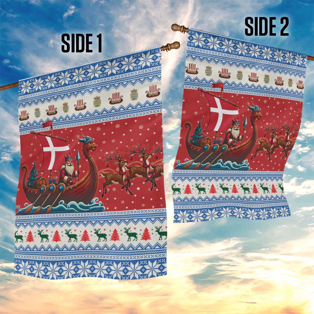Denmark Viking Santa Christmas Garden Flag Funny Reindeer Norse Xmas - Wonder Print Shop