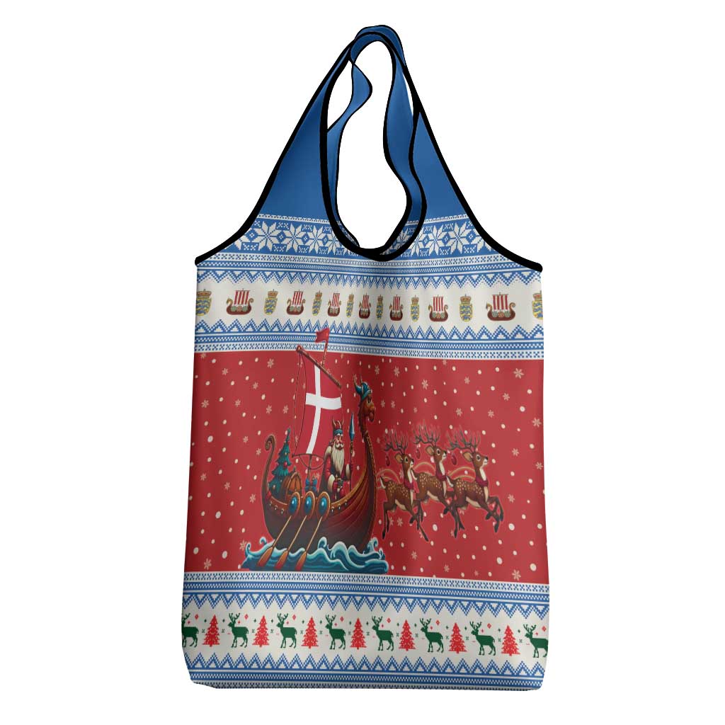 Denmark Viking Santa Christmas Grocery Bag Funny Reindeer Norse Xmas - Wonder Print Shop