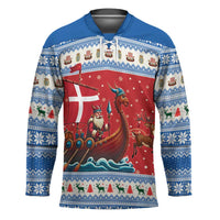 Denmark Viking Santa Christmas Hockey Jersey Funny Reindeer Norse Xmas - Wonder Print Shop