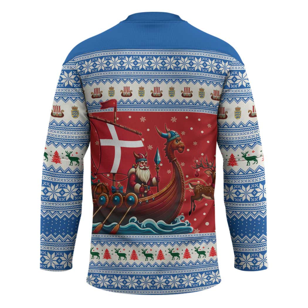 Denmark Viking Santa Christmas Hockey Jersey Funny Reindeer Norse Xmas - Wonder Print Shop