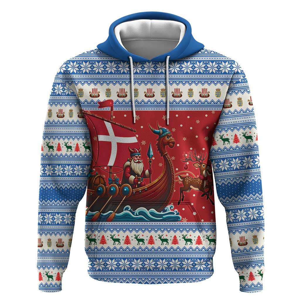 Denmark Viking Santa Christmas Hoodie Funny Reindeer Norse Xmas - Wonder Print Shop