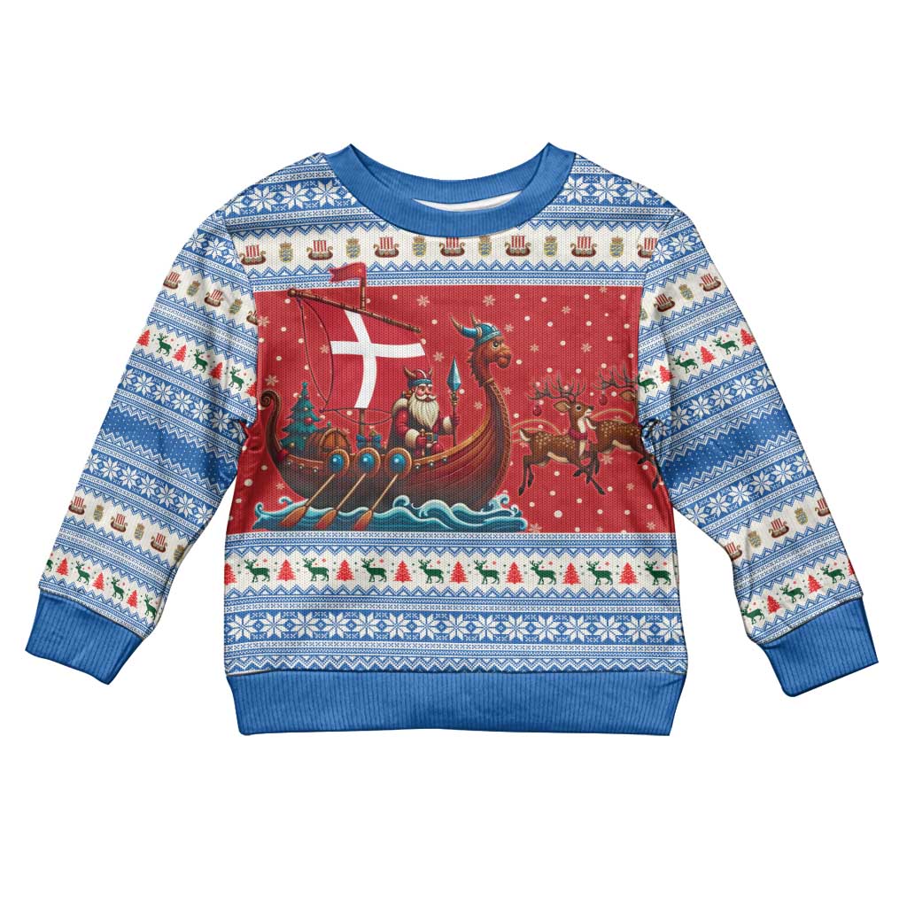 Denmark Viking Santa Christmas Kid Ugly Christmas Sweater Funny Reindeer Norse Xmas - Wonder Print Shop