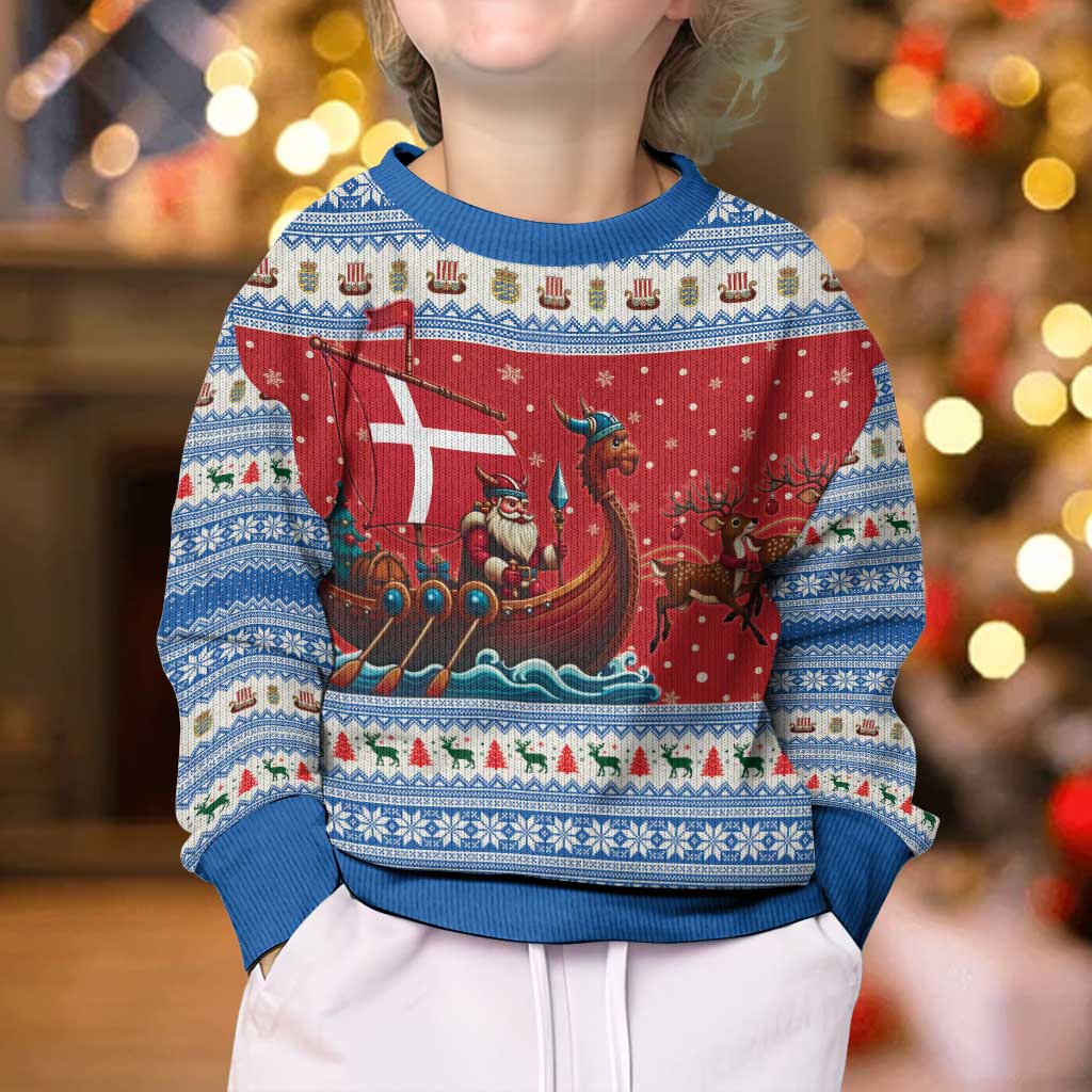 Denmark Viking Santa Christmas Kid Ugly Christmas Sweater Funny Reindeer Norse Xmas - Wonder Print Shop