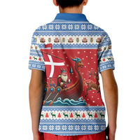 Denmark Viking Santa Christmas Kid Polo Shirt Funny Reindeer Norse Xmas - Wonder Print Shop