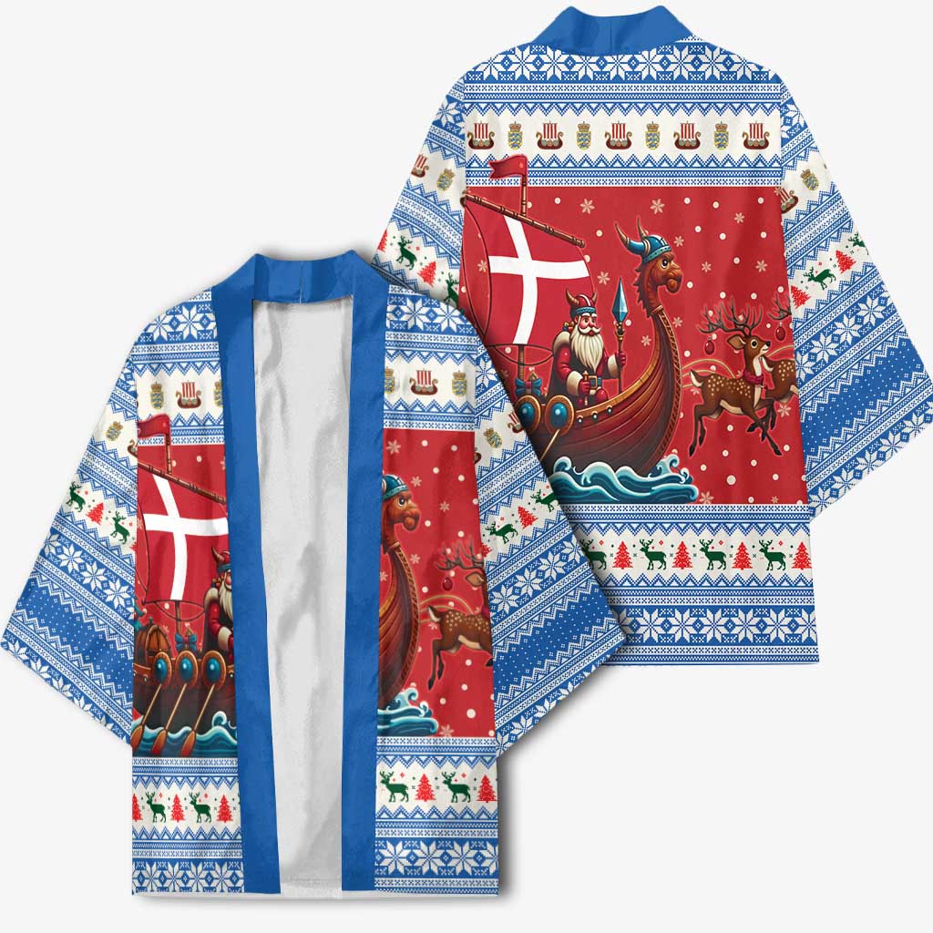 Denmark Viking Santa Christmas Kimono Funny Reindeer Norse Xmas - Wonder Print Shop