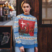 Denmark Viking Santa Christmas Ugly Christmas Sweater Funny Reindeer Norse Xmas - Wonder Print Shop