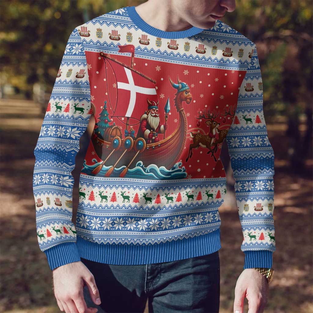 Denmark Viking Santa Christmas Ugly Christmas Sweater Funny Reindeer Norse Xmas - Wonder Print Shop
