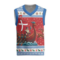 Denmark Viking Santa Christmas Knitted V-Neck Vest Funny Reindeer Norse Xmas - Wonder Print Shop