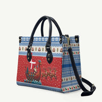 Denmark Viking Santa Christmas Leather Bag Funny Reindeer Norse Xmas - Wonder Print Shop