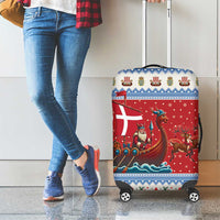 Denmark Viking Santa Christmas Luggage Cover Funny Reindeer Norse Xmas - Wonder Print Shop