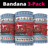 Denmark Viking Santa Christmas Neck Gaiter Funny Reindeer Norse Xmas - Wonder Print Shop