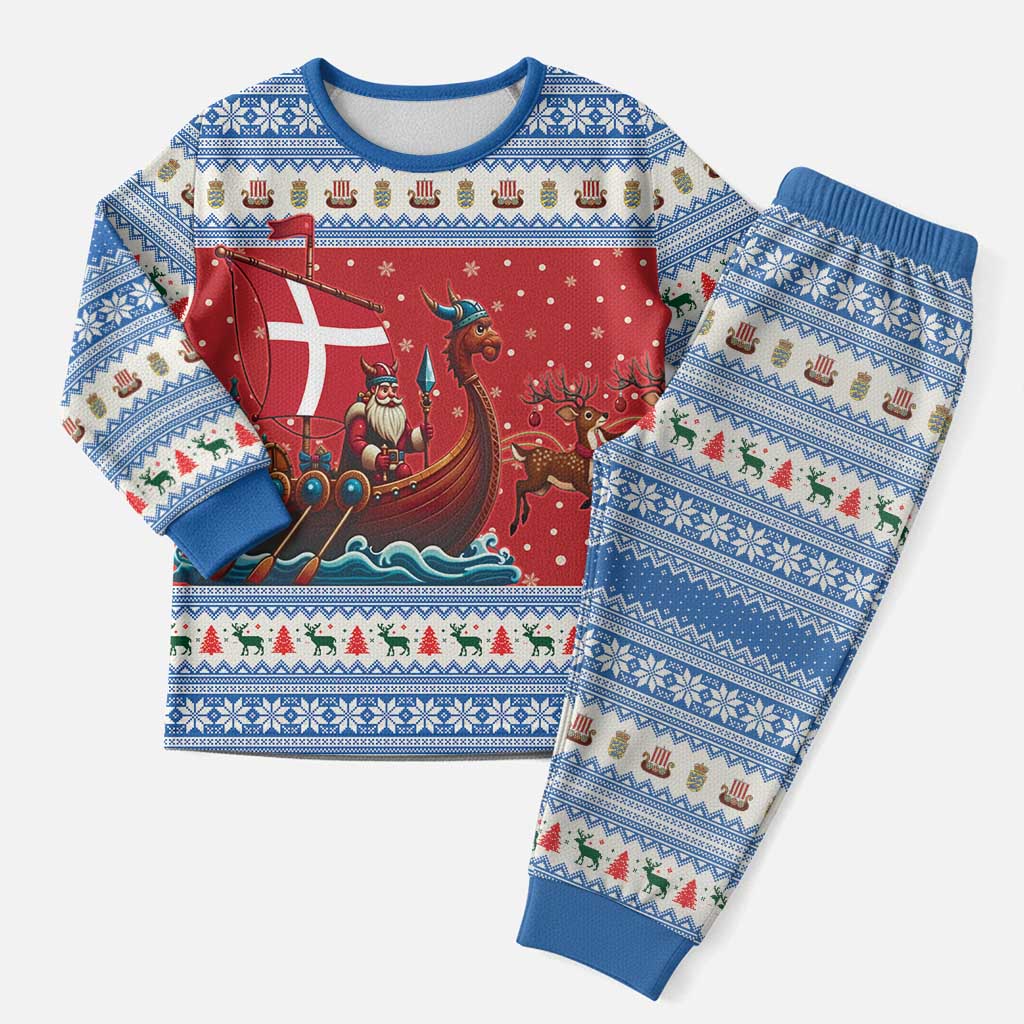 Denmark Viking Santa Christmas Pajama Set Funny Reindeer Norse Xmas - Wonder Print Shop