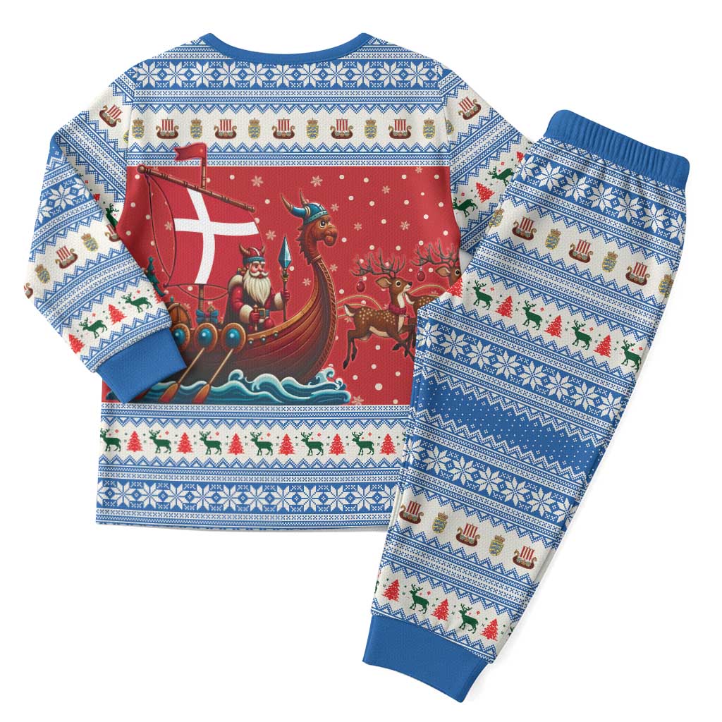 Denmark Viking Santa Christmas Pajama Set Funny Reindeer Norse Xmas - Wonder Print Shop
