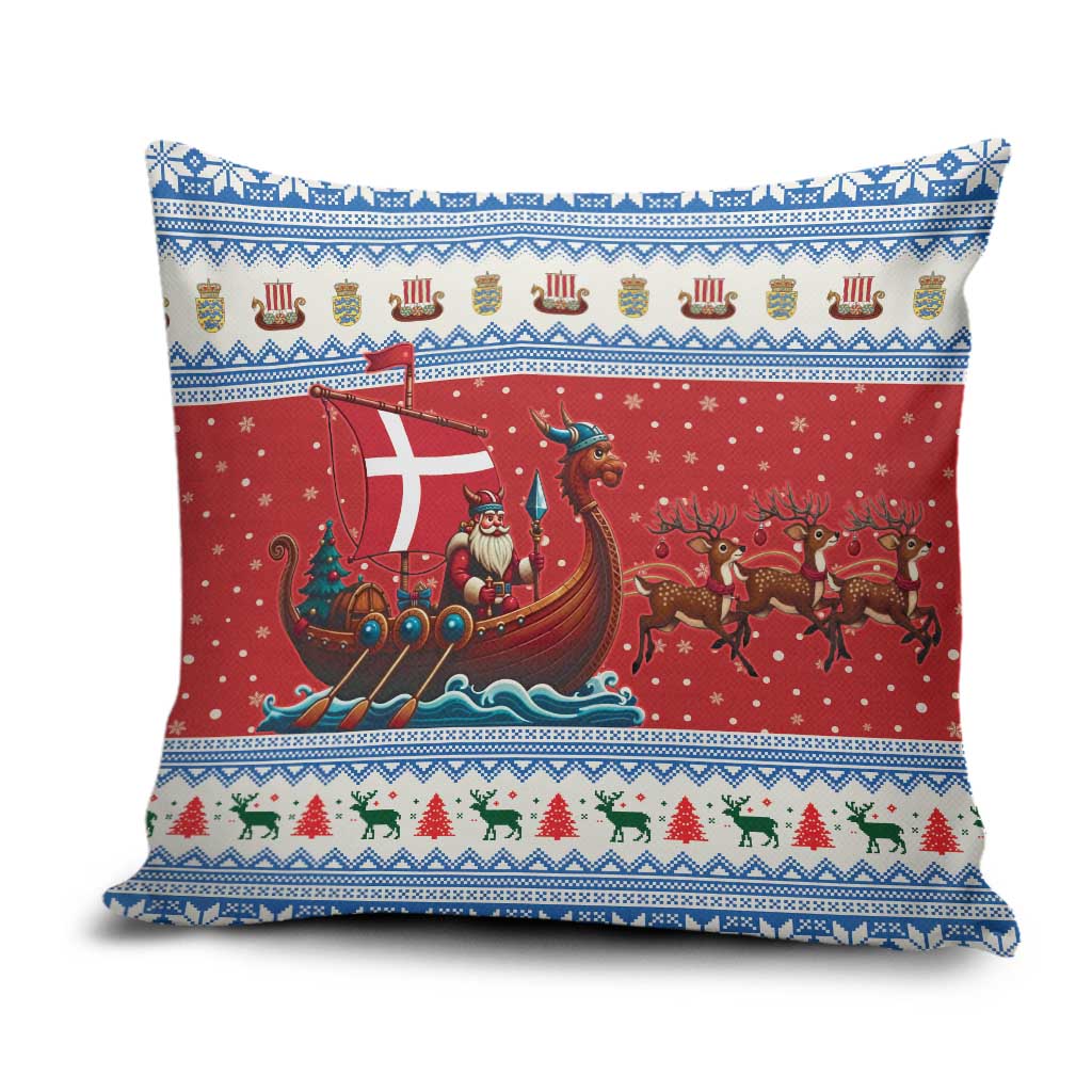 Denmark Viking Santa Christmas Pillow Cover Funny Reindeer Norse Xmas - Wonder Print Shop