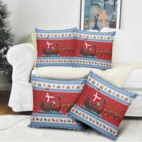 Denmark Viking Santa Christmas Pillow Cover Funny Reindeer Norse Xmas - Wonder Print Shop