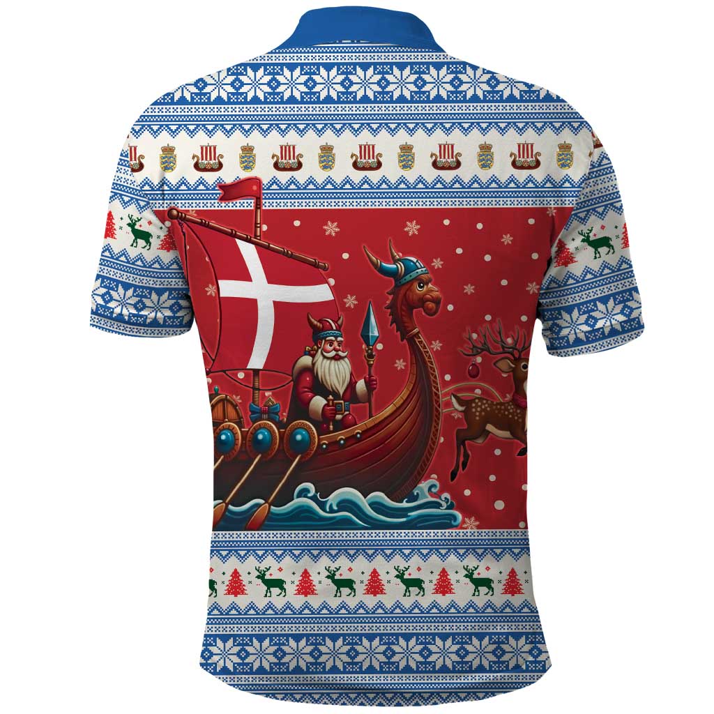 Denmark Viking Santa Christmas Polo Shirt Funny Reindeer Norse Xmas - Wonder Print Shop