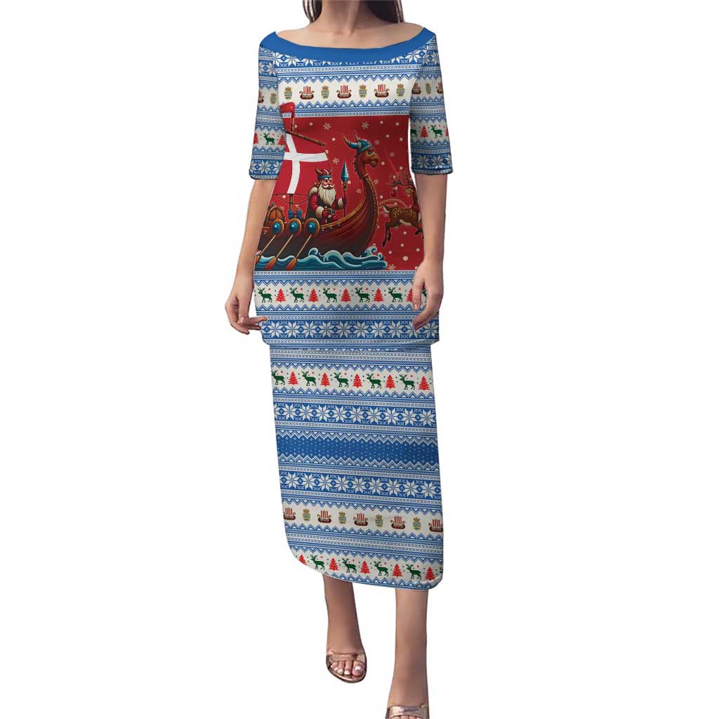 Denmark Viking Santa Christmas Puletasi Funny Reindeer Norse Xmas - Wonder Print Shop