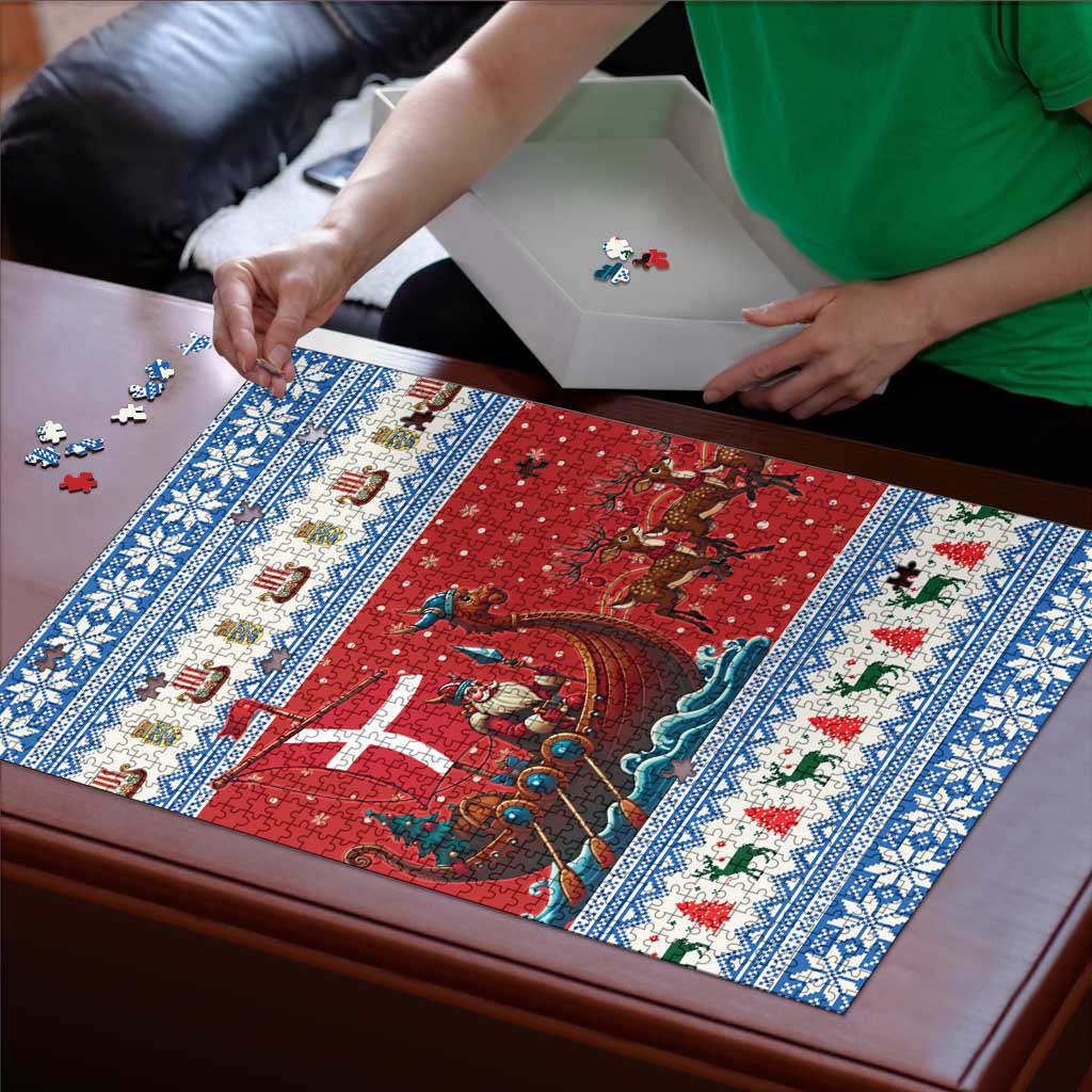 Denmark Viking Santa Christmas Puzzle Funny Reindeer Norse Xmas - Wonder Print Shop