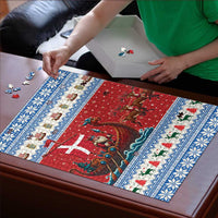 Denmark Viking Santa Christmas Puzzle Funny Reindeer Norse Xmas - Wonder Print Shop