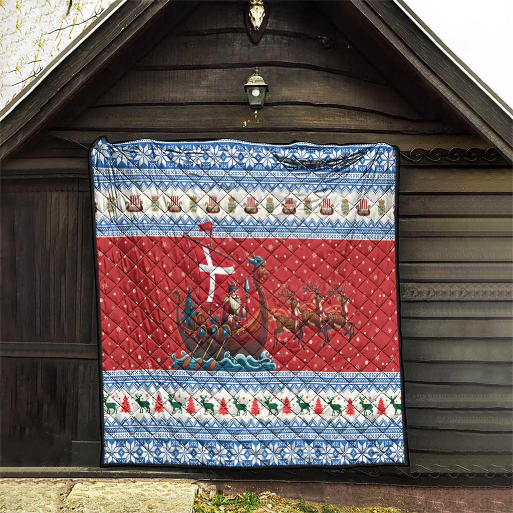 Denmark Viking Santa Christmas Quilt Funny Reindeer Norse Xmas - Wonder Print Shop
