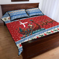 Denmark Viking Santa Christmas Quilt Bed Set Funny Reindeer Norse Xmas - Wonder Print Shop