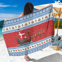 Denmark Viking Santa Christmas Sarong Funny Reindeer Norse Xmas - Wonder Print Shop