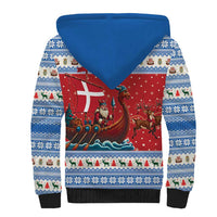 Denmark Viking Santa Christmas Sherpa Hoodie Funny Reindeer Norse Xmas - Wonder Print Shop