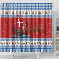 Denmark Viking Santa Christmas Shower Curtain Funny Reindeer Norse Xmas - Wonder Print Shop