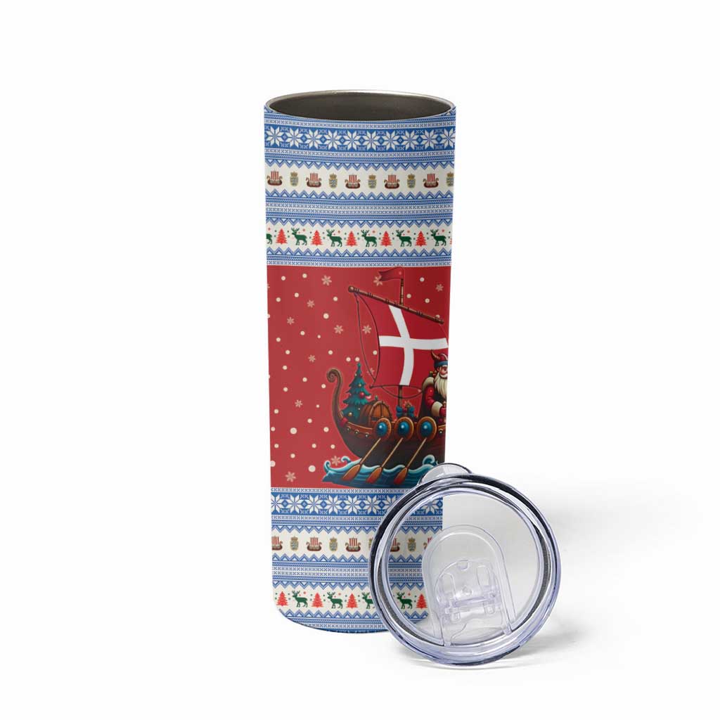 Denmark Viking Santa Christmas Skinny Tumbler Funny Reindeer Norse Xmas - Wonder Print Shop