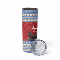Denmark Viking Santa Christmas Skinny Tumbler Funny Reindeer Norse Xmas - Wonder Print Shop