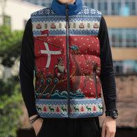 Denmark Viking Santa Christmas Sleeveless Puffer Jacket Funny Reindeer Norse Xmas - Wonder Print Shop