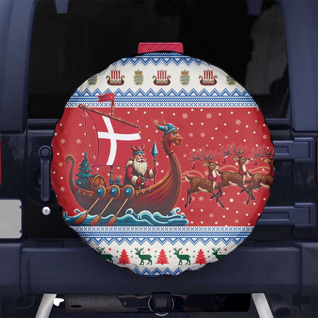 Denmark Viking Santa Christmas Spare Tire Cover Funny Reindeer Norse Xmas - Wonder Print Shop
