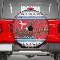 Denmark Viking Santa Christmas Spare Tire Cover Funny Reindeer Norse Xmas - Wonder Print Shop