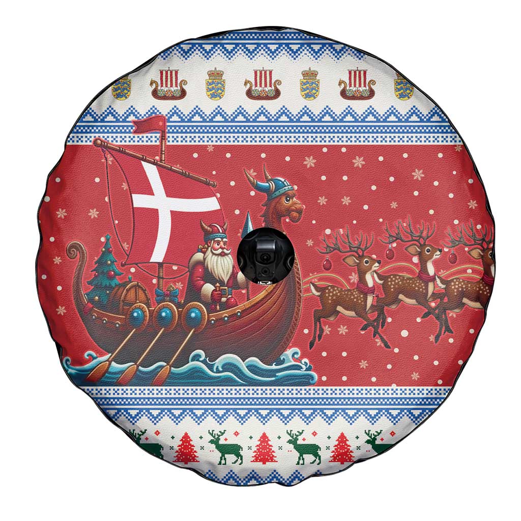 Denmark Viking Santa Christmas Spare Tire Cover Funny Reindeer Norse Xmas - Wonder Print Shop