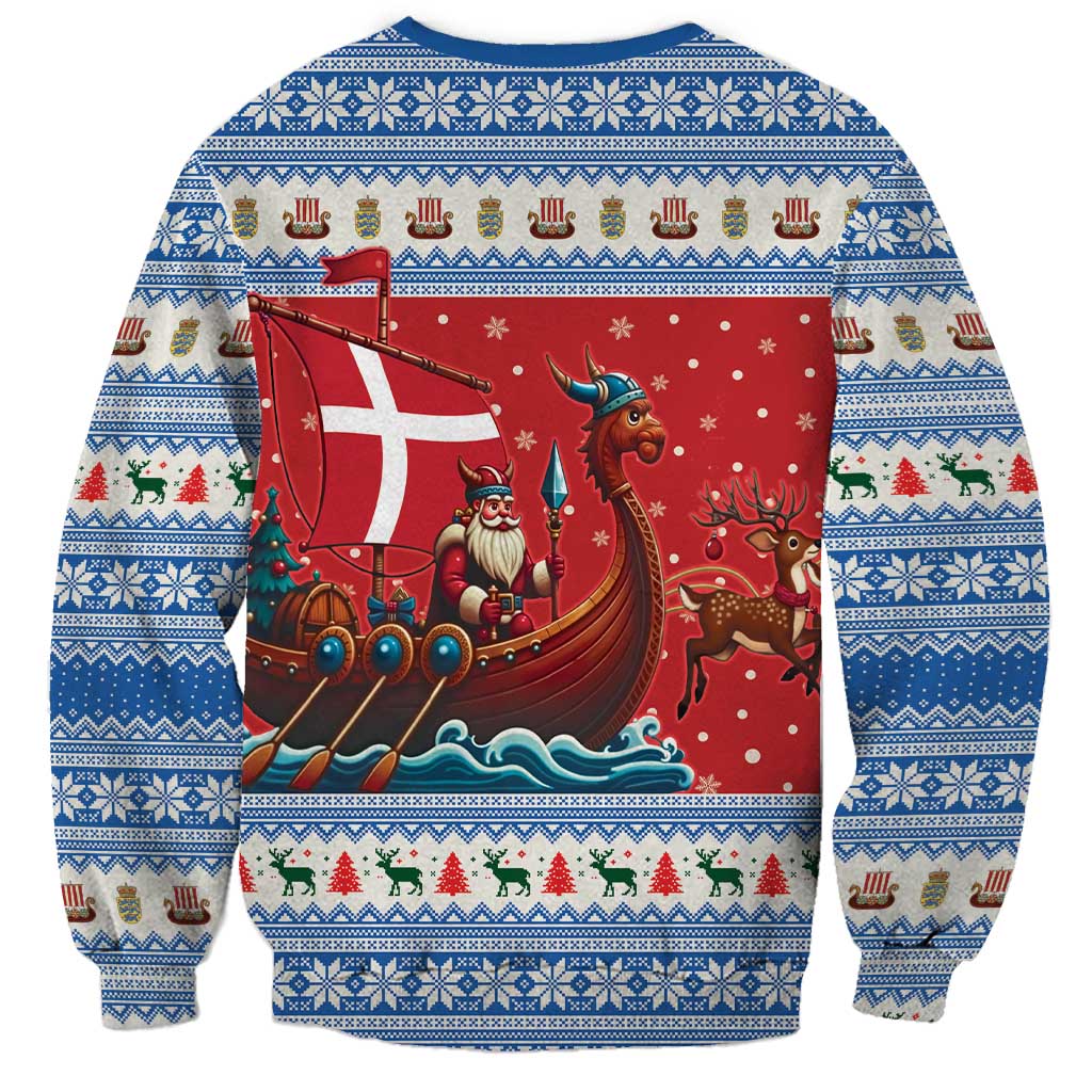 Denmark Viking Santa Christmas Sweatshirt Funny Reindeer Norse Xmas - Wonder Print Shop