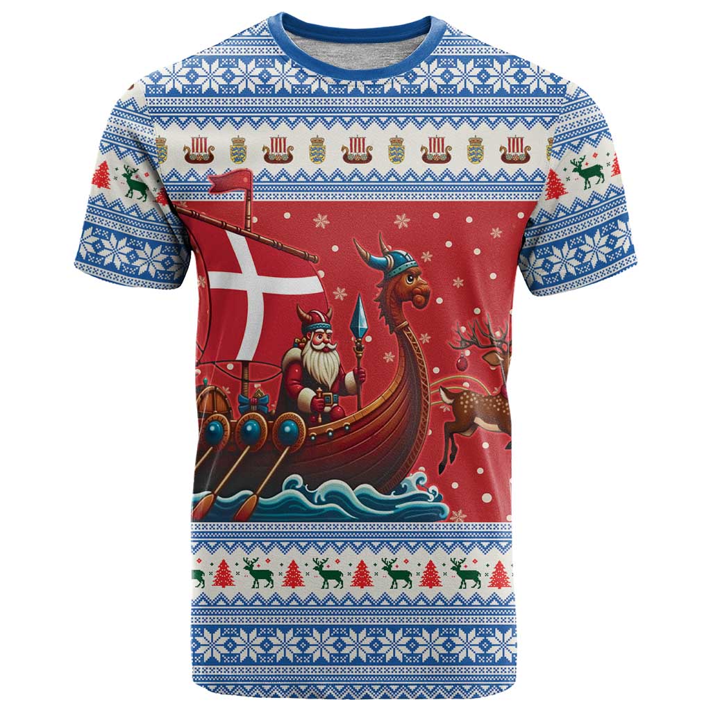 Denmark Viking Santa Christmas T Shirt Funny Reindeer Norse Xmas - Wonder Print Shop