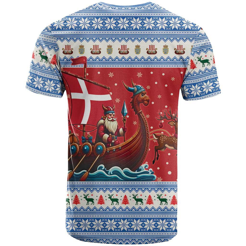 Denmark Viking Santa Christmas T Shirt Funny Reindeer Norse Xmas - Wonder Print Shop