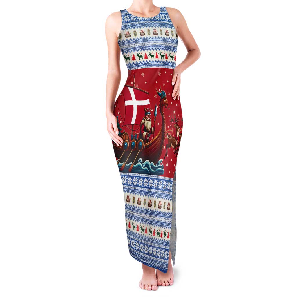 Denmark Viking Santa Christmas Tank Maxi Dress Funny Reindeer Norse Xmas - Wonder Print Shop