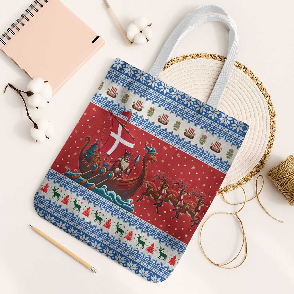 Denmark Viking Santa Christmas Tote Bag Funny Reindeer Norse Xmas - Wonder Print Shop
