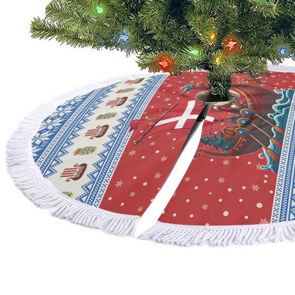 Denmark Viking Santa Christmas Tree Skirt Funny Reindeer Norse Xmas - Wonder Print Shop