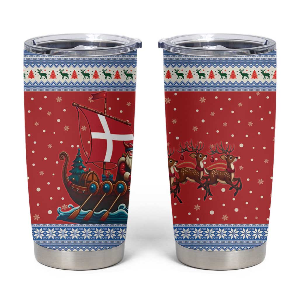 Denmark Viking Santa Christmas Tumbler Cup Funny Reindeer Norse Xmas - Wonder Print Shop