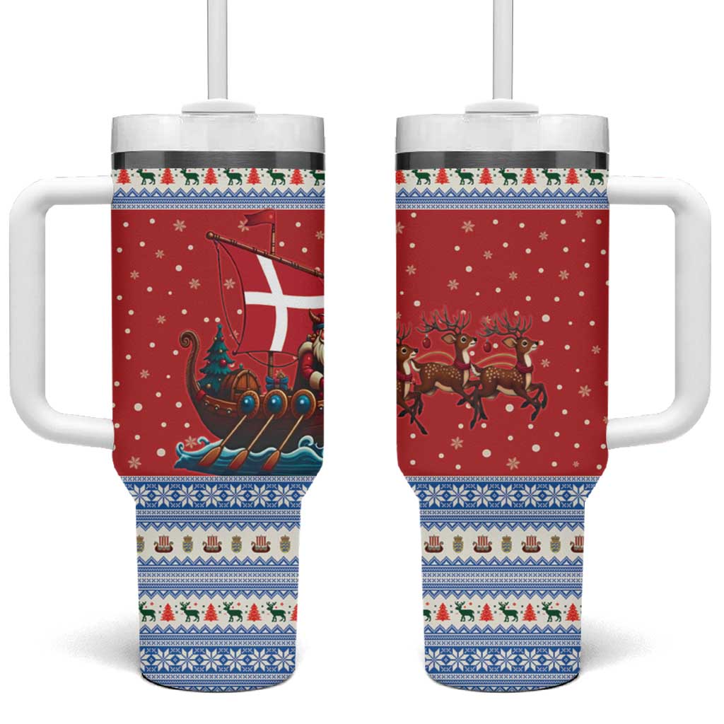 Denmark Viking Santa Christmas Tumbler With Handle Funny Reindeer Norse Xmas - Wonder Print Shop