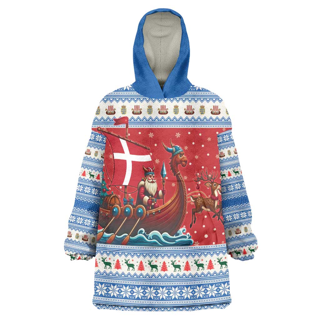 Denmark Viking Santa Christmas Wearable Blanket Hoodie Funny Reindeer Norse Xmas - Wonder Print Shop