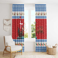 Denmark Viking Santa Christmas Window Curtain Funny Reindeer Norse Xmas - Wonder Print Shop