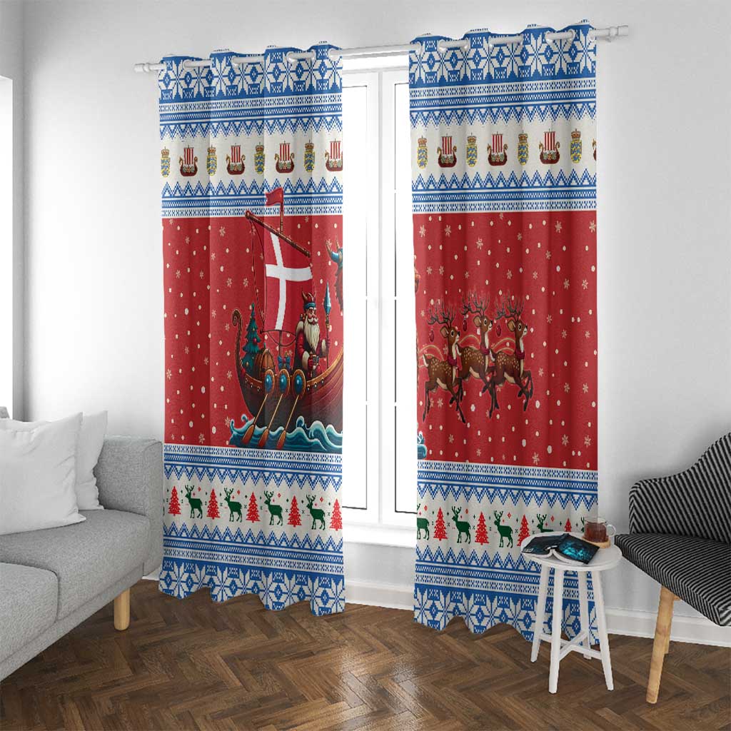 Denmark Viking Santa Christmas Window Curtain Funny Reindeer Norse Xmas - Wonder Print Shop