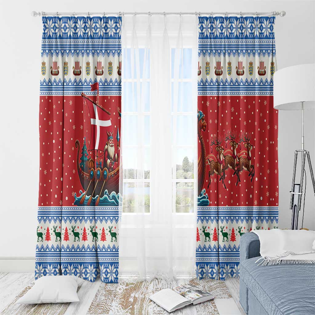 Denmark Viking Santa Christmas Window Curtain Funny Reindeer Norse Xmas - Wonder Print Shop
