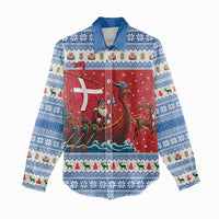Denmark Viking Santa Christmas Women Casual Shirt Funny Reindeer Norse Xmas - Wonder Print Shop