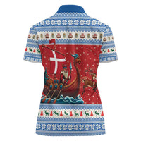 Denmark Viking Santa Christmas Women Polo Shirt Funny Reindeer Norse Xmas - Wonder Print Shop