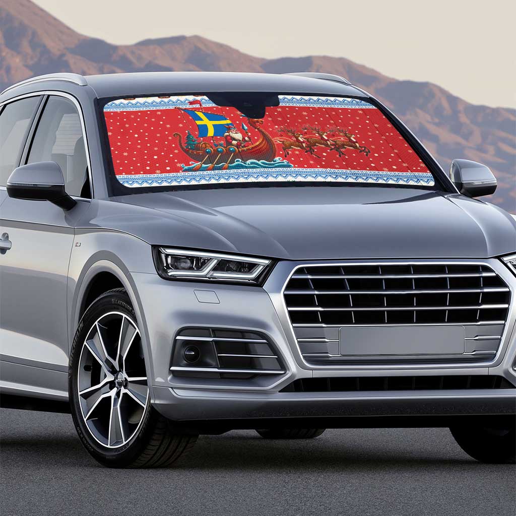 Sweden Viking Santa Christmas Auto Sun Shade Funny Reindeer Norse Xmas - Wonder Print Shop